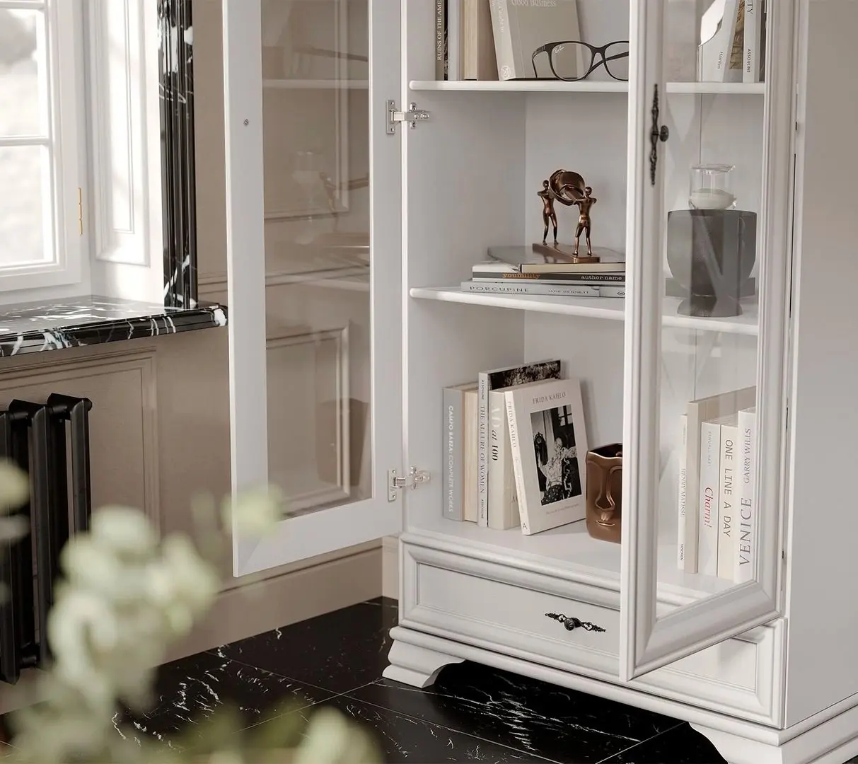 Витрина Gerbor Kentuki REG2W1S(N) (Белый Альпийский)