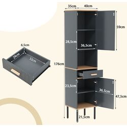 Penal Costway JV10815GR (Grey) Thumb
