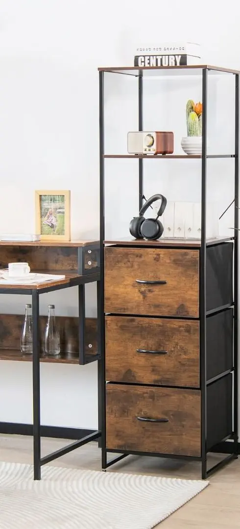 Penal-vitrina Costway JZ10067CF (Rustic Brown) - 3