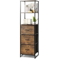 Penal-vitrina Costway JZ10067CF (Rustic Brown) Thumb