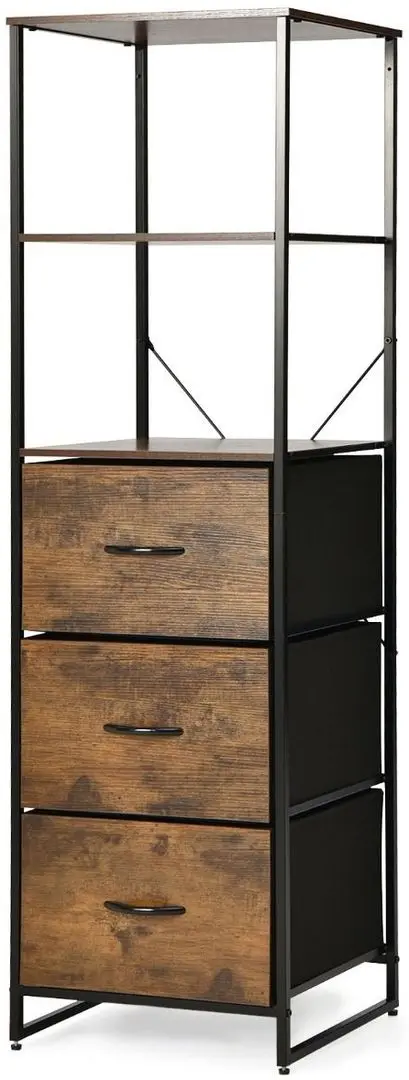 Penal-vitrina Costway JZ10067CF (Rustic Brown) - 5