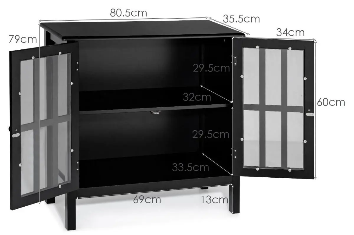 Vitrina Costway HW56275BK (Black) - 5