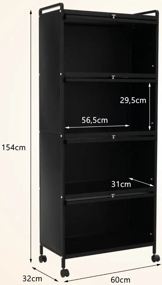 Vitrina Costway KC55620DK (Black) - 5