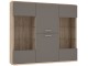 Vitrina Fortuna Alcano 181.4x157x41.1 (Bianco Oak/Basalt)