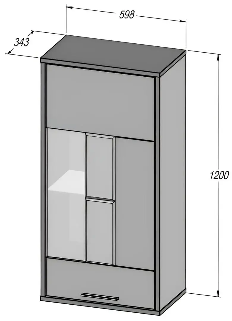 Vitrina suspendata Fortuna Carlin 59.8x120x34.3 (Pine Picea/White Matt)