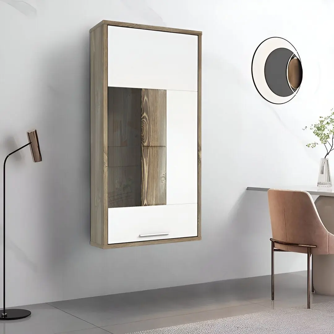 Vitrina suspendata Fortuna Carlin 59.8x120x34.3 (Pine Picea/White Matt)