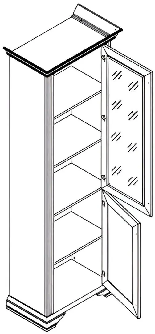 Vitrina Gerbor White 1D1W (Snow Ash/Silver Pine)