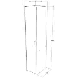 Пенал Haaus Malmo 1D с полками 200x52 (Anthracite/White Oak) Thumb