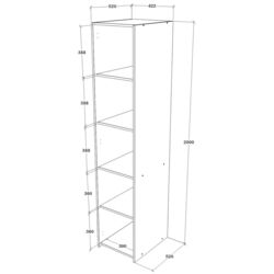 Пенал Haaus Malmo 1D с полками 200x52 (Anthracite/White Oak) Thumb