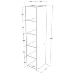 Penal Haaus Malmo 1D cu rafturi 200x52 cm (Artisan Oak/Clay) Thumb