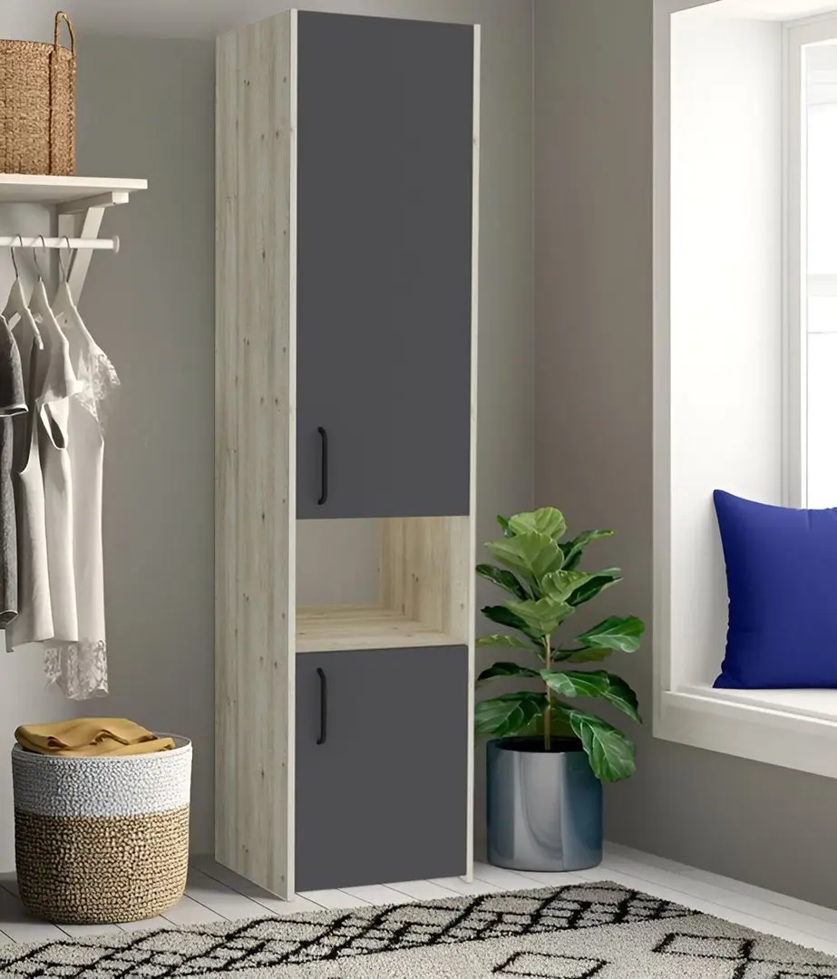 Пенал Haaus Malmo 2D 200x50 cm (White Oak/Anthracite)