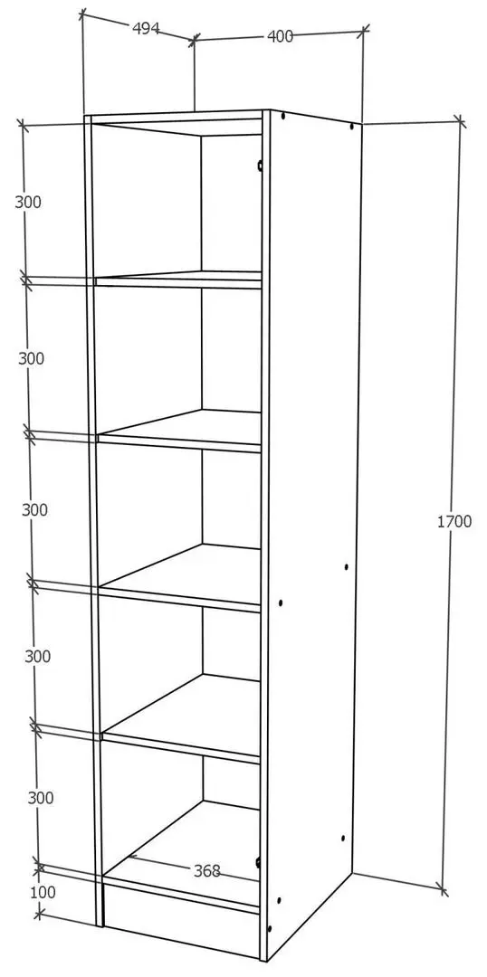 Пенал Haaus Remi 1D 170x51 cm (Artisan Oak)