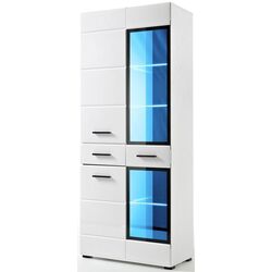 Dulap-vitrina Halmar Lauren WIT/SV (White/White Gloss) Thumb