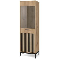 Vitrina Halmar Lamino W-1 (Craft Oak/Black) Thumb