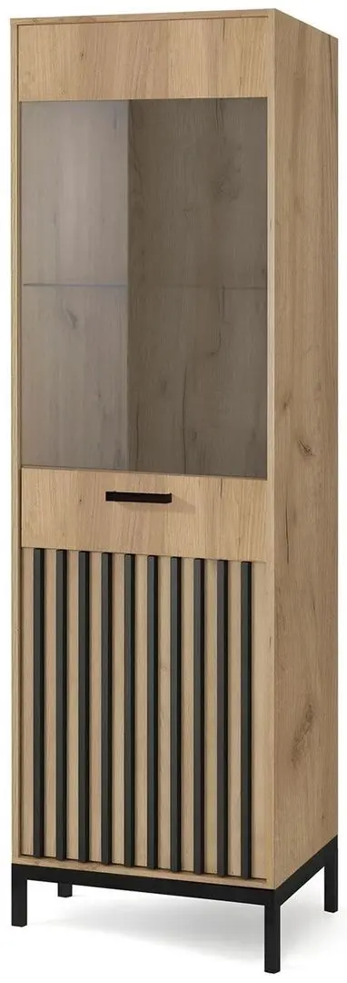 Vitrina Halmar Lamino W-1 (Craft Oak/Black)