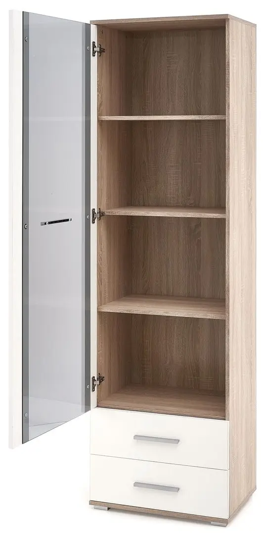 Vitrina Halmar Lima W-1 (White/Sonoma Oak)
