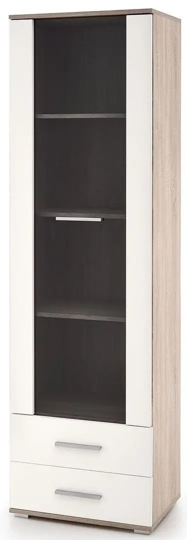 Vitrina Halmar Lima W-1 (White/Sonoma Oak)