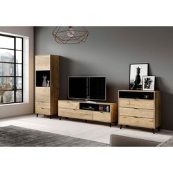 Vitrina Halmar Nest W-2 (Lefkas Oak/Black) Thumb