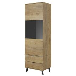 Vitrina Halmar Nest W-2 (Lefkas Oak/Black)