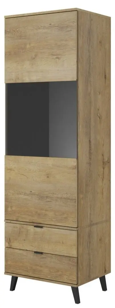 Vitrina Halmar Nest W-2 (Lefkas Oak/Black)