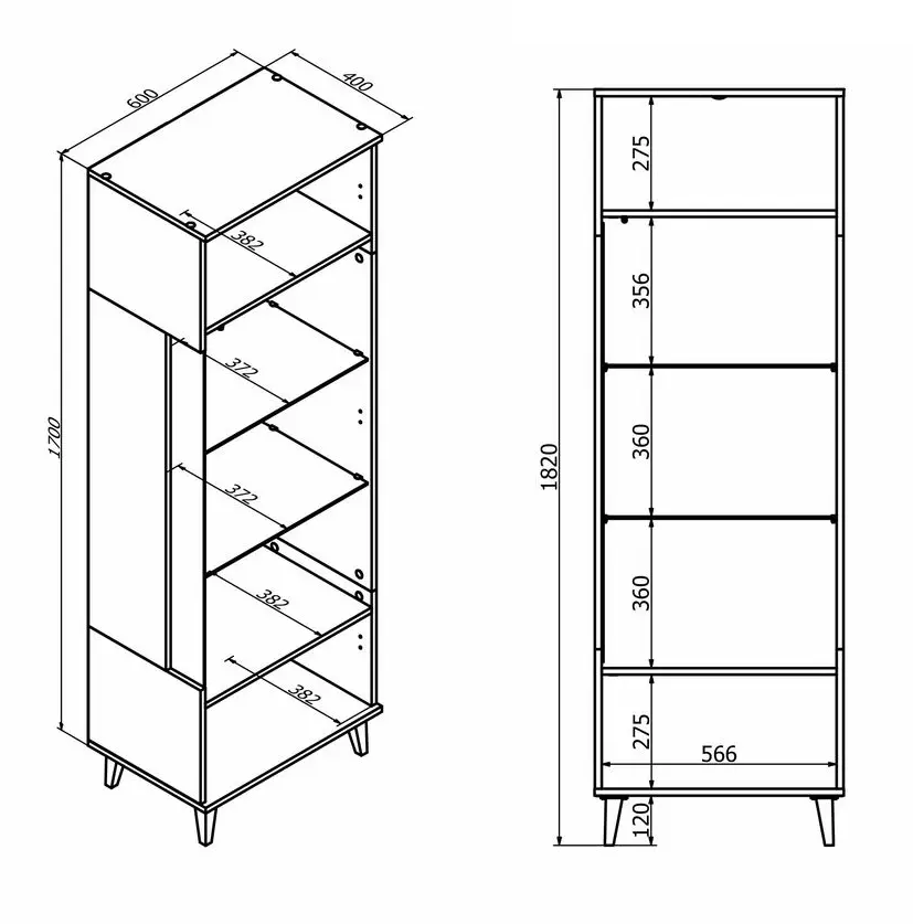 Витрина Halmar Random 2 W-1 (Cashmere /Walnut)