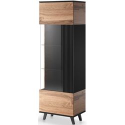 Vitrina Halmar Random W-1 (Wotan Oak/Black) Thumb