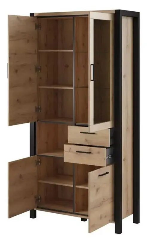 Vitrina Helvetia Aktiv №13 4D2S (Taurus Oak/Black Matt)