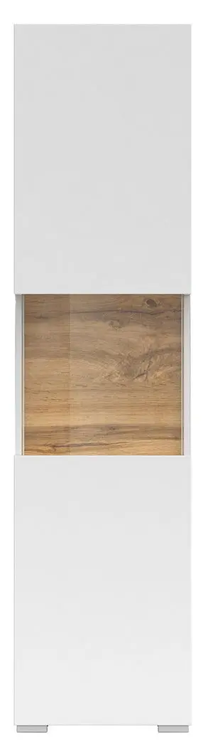 Пенал-витрина Helvetia Ava №05 1D (White/Wotan Oak)