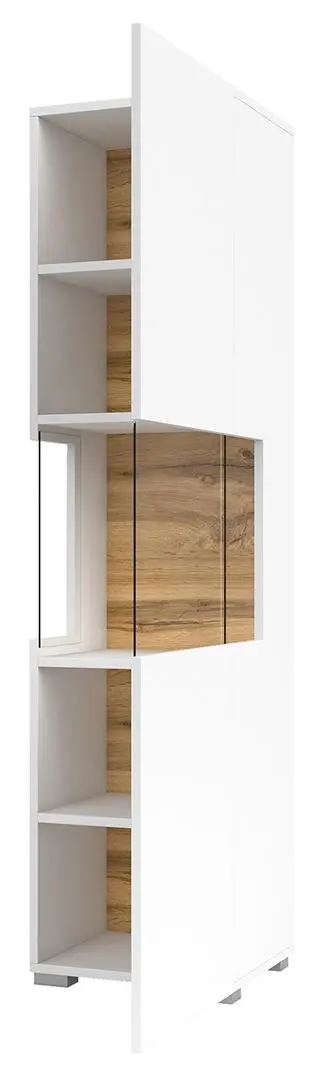 Пенал-витрина Helvetia Ava №05 1D (White/Wotan Oak)