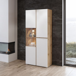 Vitrina Helvetia Cross 24N9MY12 3D (Wotan Oak/White)