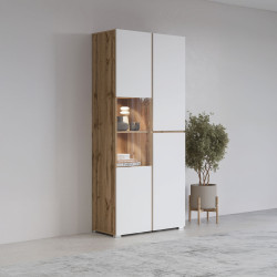 Витрина Helvetia Cross 24N9MY12 3D (Wotan Oak/White) Thumb