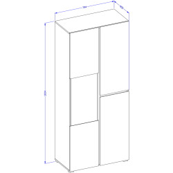 Витрина Helvetia Cross 24N9MY12 3D (Wotan Oak/White) Thumb
