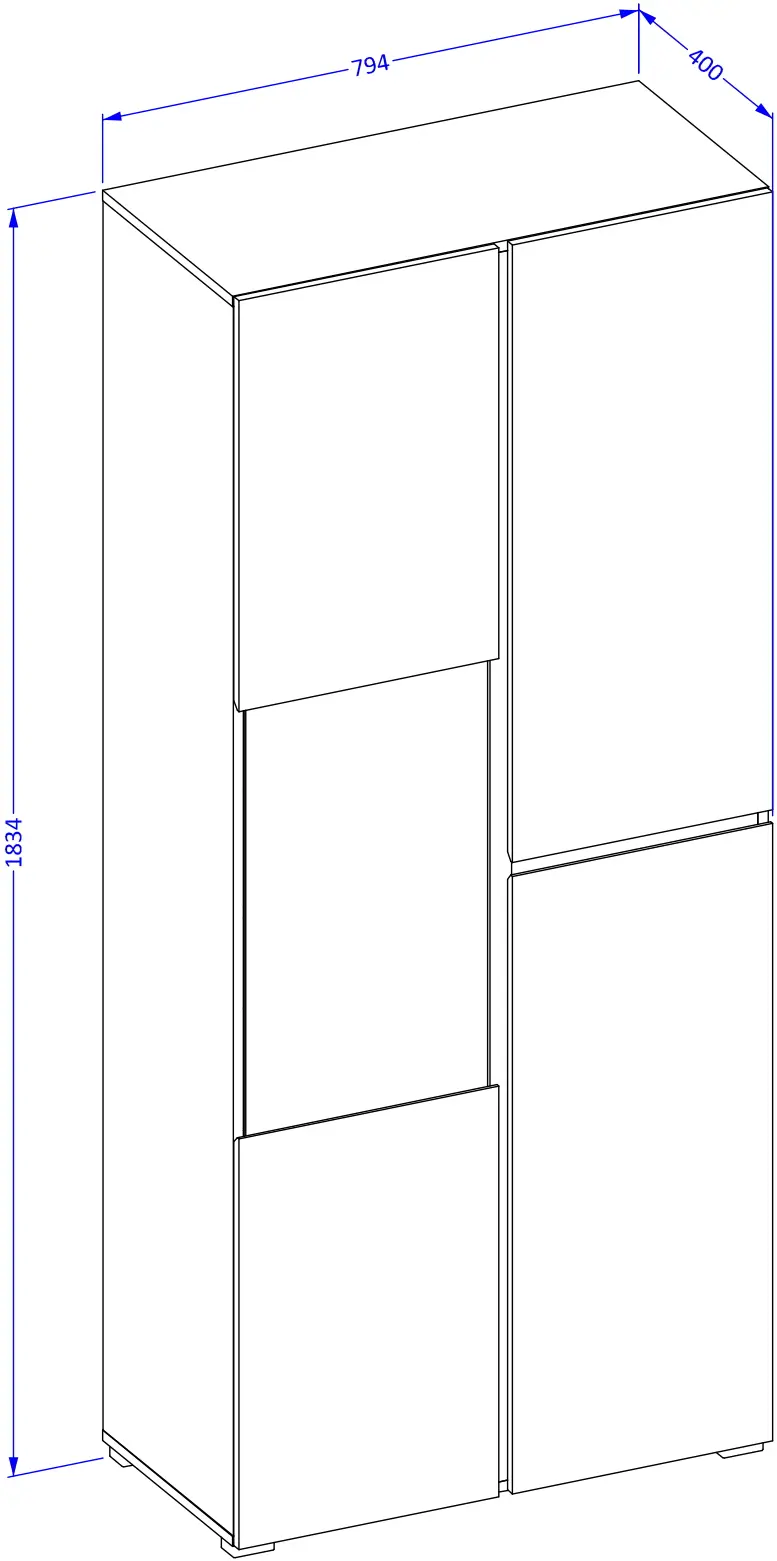 Витрина Helvetia Cross 24N9MY12 3D (Wotan Oak/White)