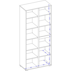 Витрина Helvetia Cross 24N9MY12 3D (Wotan Oak/White) Thumb