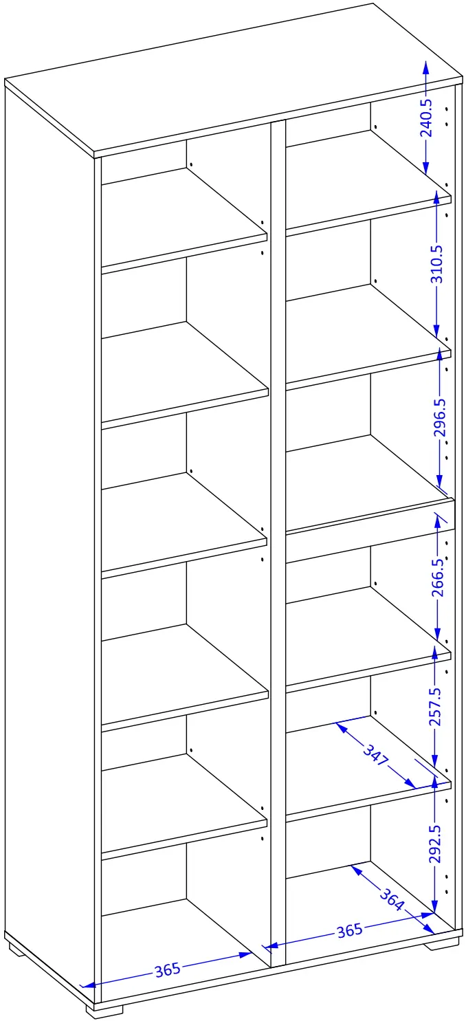 Витрина Helvetia Cross 24N9MY12 3D (Wotan Oak/White)