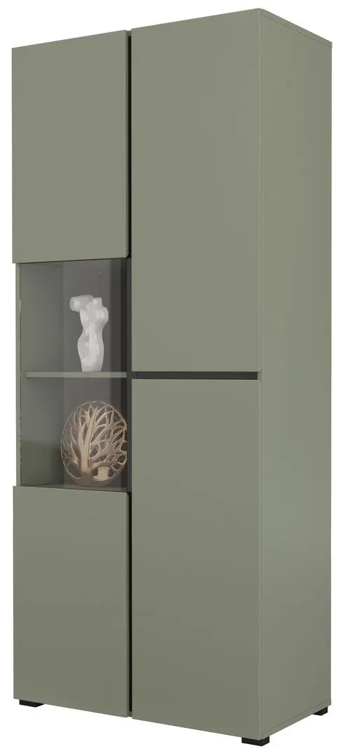 Vitrina Helvetia Cross 3D 79 cm (Pine/Green/Black)