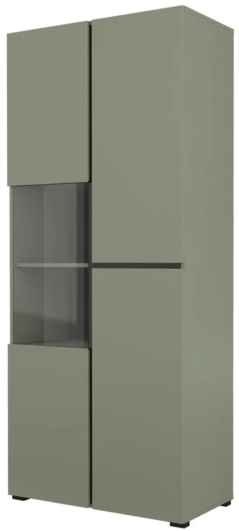 Vitrina Helvetia Cross 3D 79 cm (Pine/Green/Black)