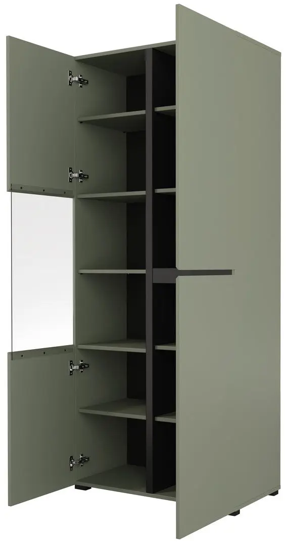 Vitrina Helvetia Cross 3D 79 cm (Pine/Green/Black)