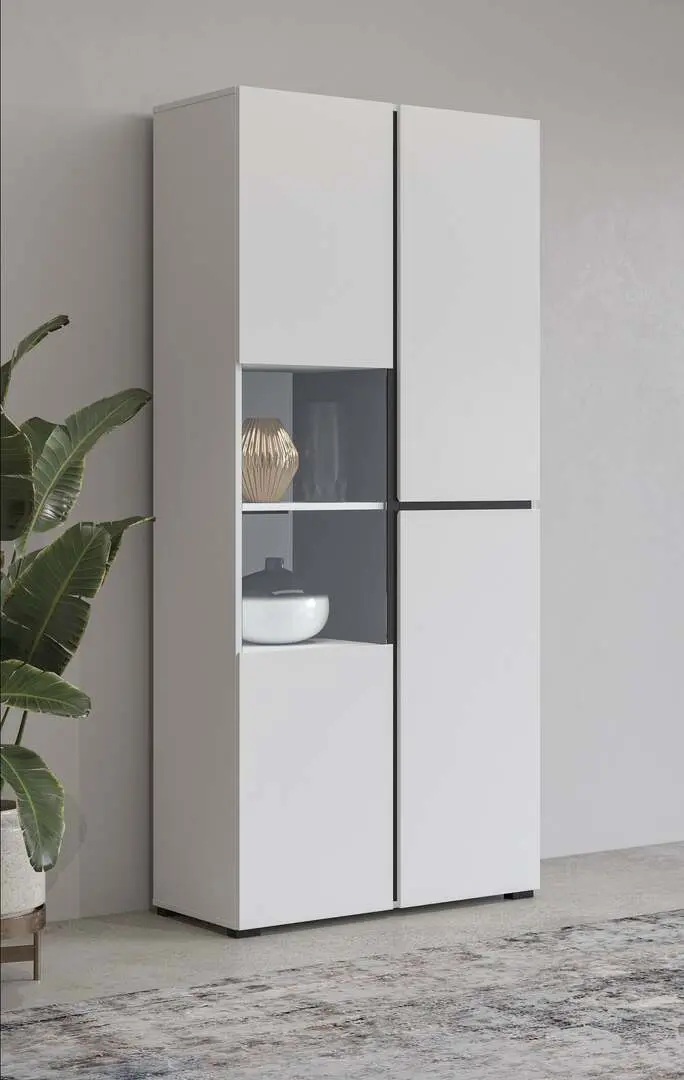 Витрина Helvetia Cross 3D 79 cm (White/Black)