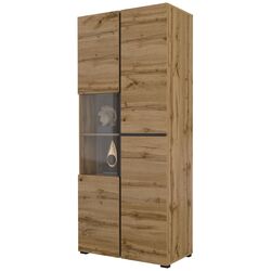 Витрина Helvetia Cross 3D 79 cm (Wotan Oak/Black) Thumb