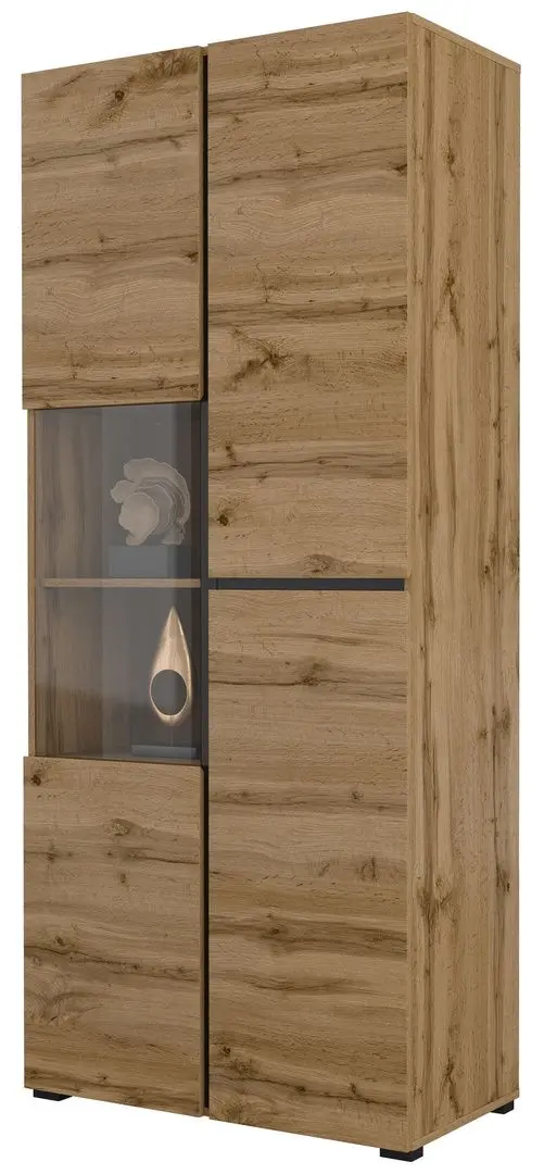 Витрина Helvetia Cross 3D 79 cm (Wotan Oak/Black)