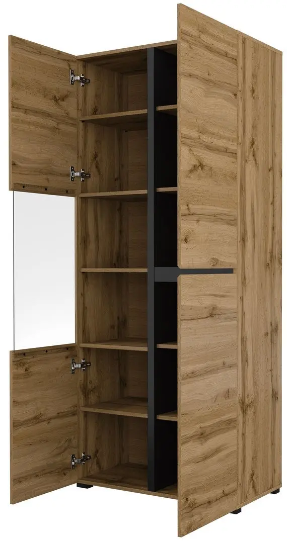 Витрина Helvetia Cross 3D 79 cm (Wotan Oak/Black)