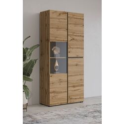 Витрина Helvetia Cross 3D 79 cm (Wotan Oak/Black)