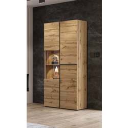 Витрина Helvetia Cross 3D 79 cm (Wotan Oak/Black) Thumb