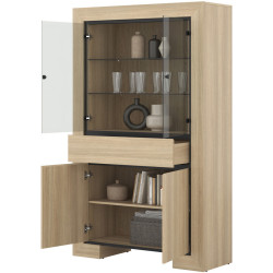 Витрина Helvetia Cuba II 24DEOC13 (Elegant oak/Black) Thumb