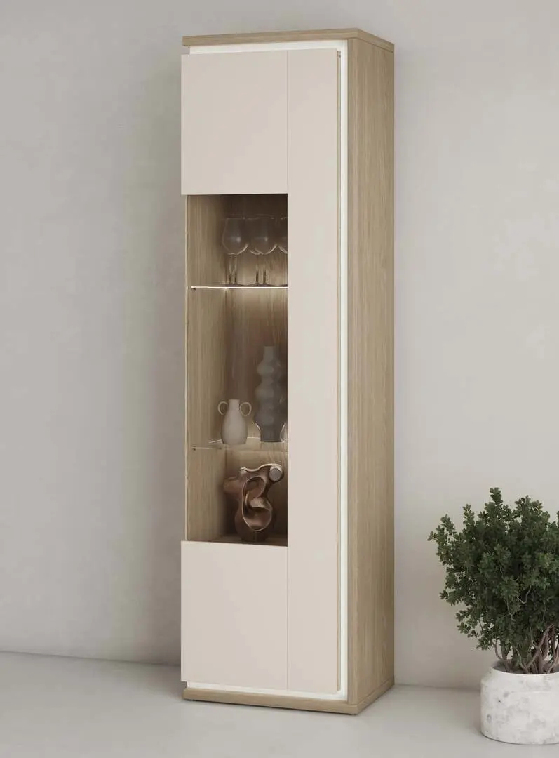 Витрина Helvetia Dore 1D 55 cm (Oiled Oak/Cashmere)