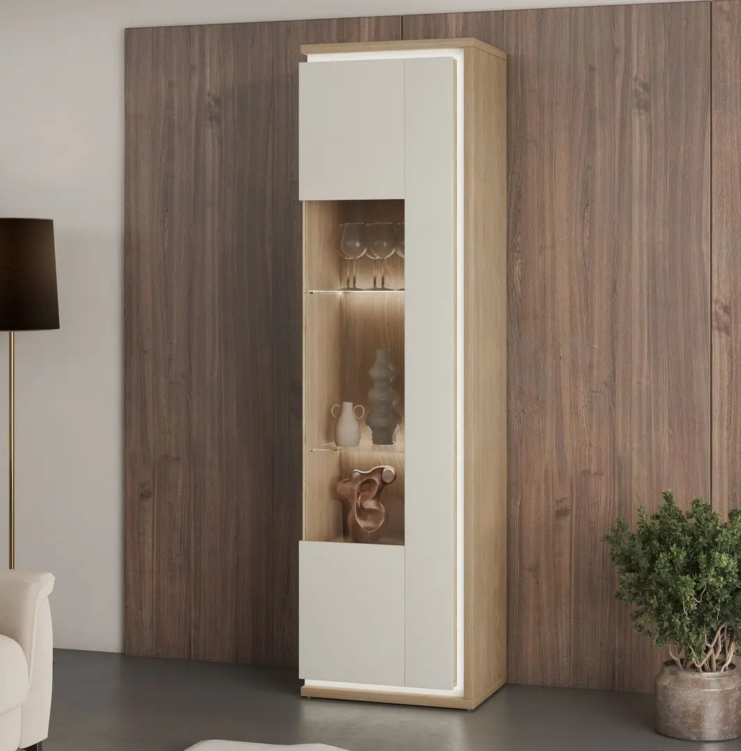 Витрина Helvetia Dore 1D 55 cm (Oiled Oak/Cashmere)