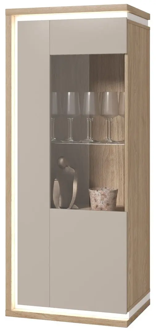 Vitrina Helvetia Dore R 1D (Oiled Oak/Cashmere)