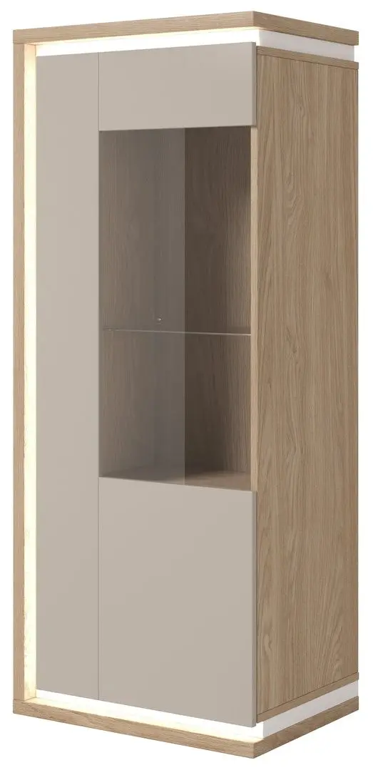 Vitrina Helvetia Dore R 1D (Oiled Oak/Cashmere)