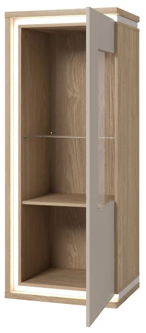 Vitrina Helvetia Dore R 1D (Oiled Oak/Cashmere)